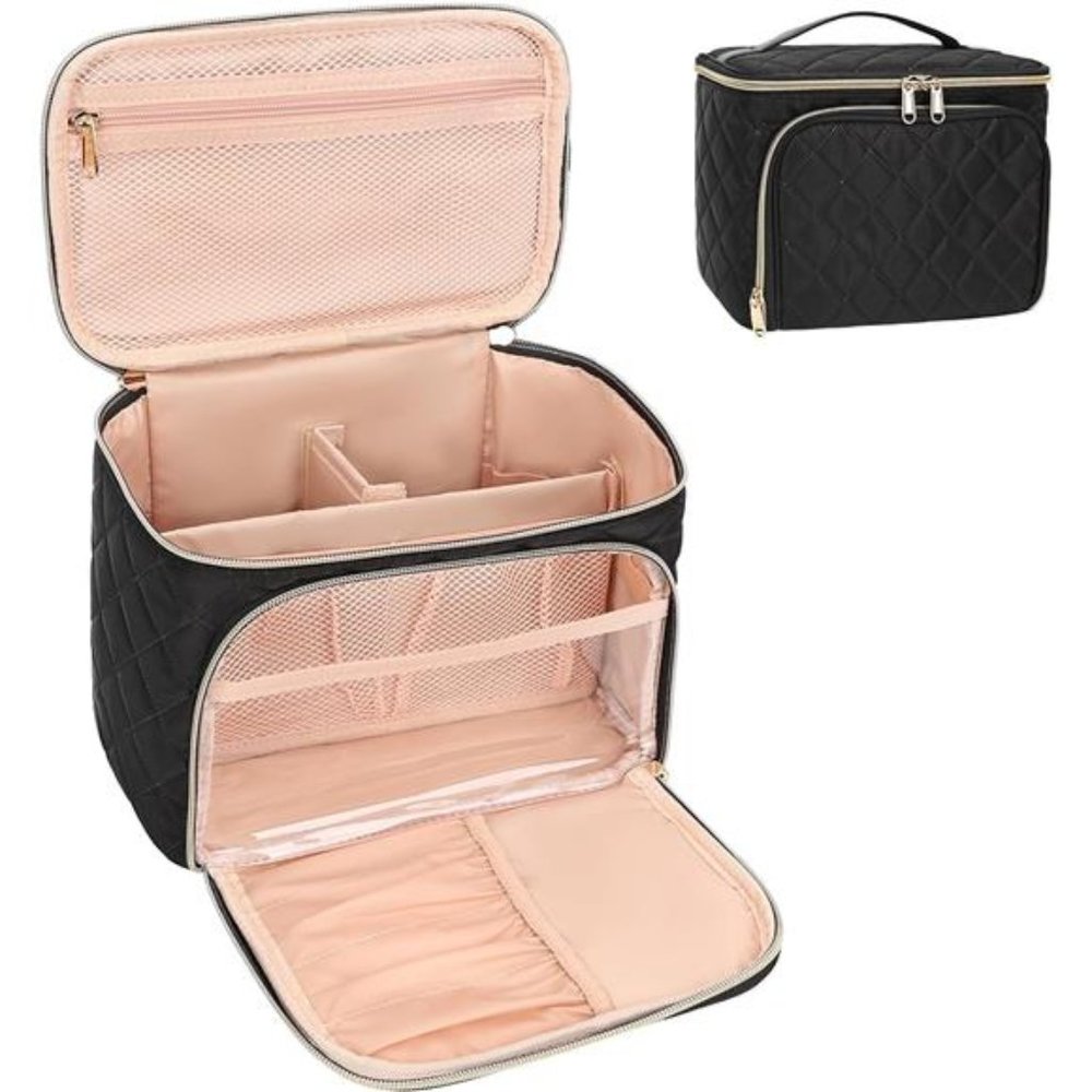 Relavel Makeup Bag, Large Capacity Travel Makeup Bag Organizer